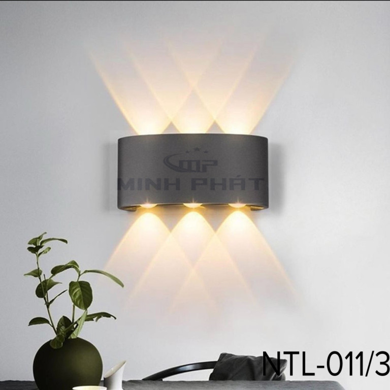 Đèn ngoài trời đen LED 3 bóng NTL.C011/6 